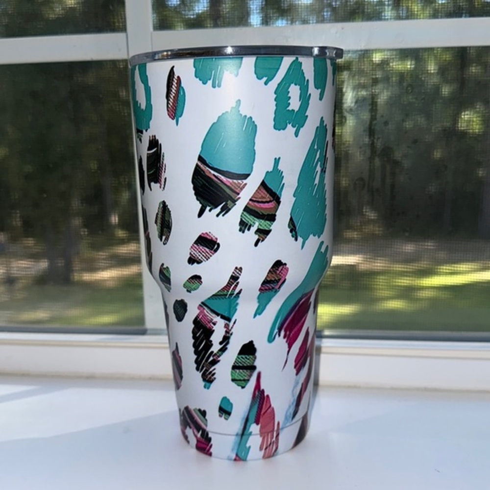 Boho Colorful Feathers 30oz S Steel Beverage Tumbler